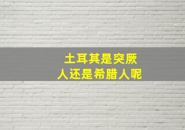 土耳其是突厥人还是希腊人呢