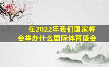 在2022年我们国家将会举办什么国际体育盛会