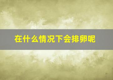 在什么情况下会排卵呢