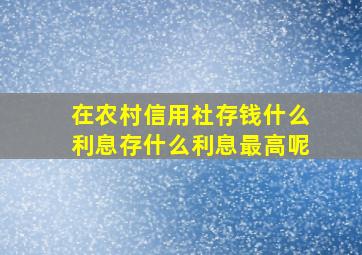 在农村信用社存钱什么利息存什么利息最高呢