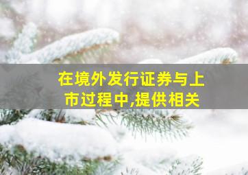 在境外发行证券与上市过程中,提供相关