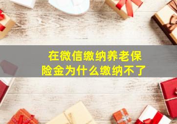 在微信缴纳养老保险金为什么缴纳不了