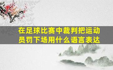 在足球比赛中裁判把运动员罚下场用什么语言表达