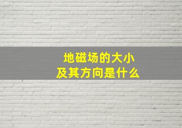 地磁场的大小及其方向是什么