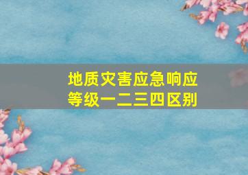 地质灾害应急响应等级一二三四区别