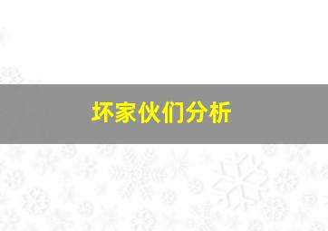 坏家伙们分析