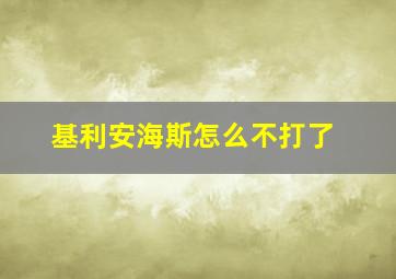 基利安海斯怎么不打了