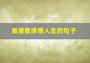 基督教感悟人生的句子