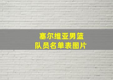 塞尔维亚男篮队员名单表图片