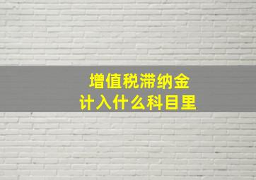 增值税滞纳金计入什么科目里