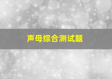 声母综合测试题