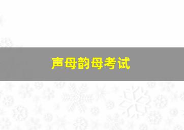 声母韵母考试