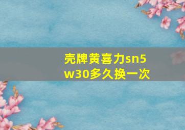 壳牌黄喜力sn5w30多久换一次