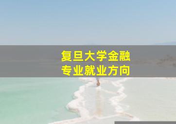 复旦大学金融专业就业方向