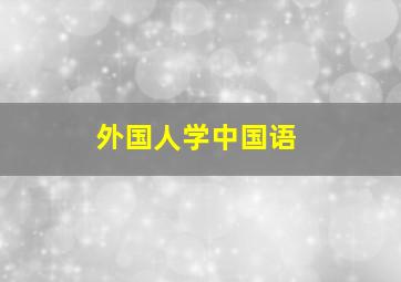 外国人学中国语