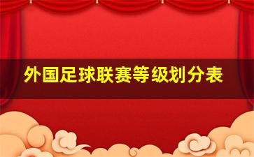 外国足球联赛等级划分表