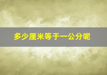 多少厘米等于一公分呢