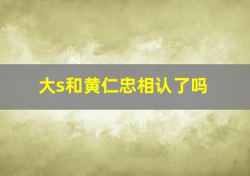 大s和黄仁忠相认了吗