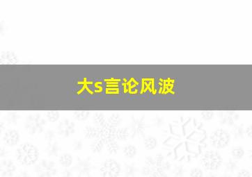 大s言论风波