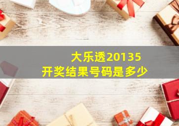 大乐透20135开奖结果号码是多少