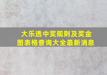 大乐透中奖规则及奖金图表格查询大全最新消息