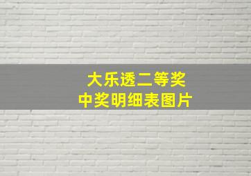 大乐透二等奖中奖明细表图片