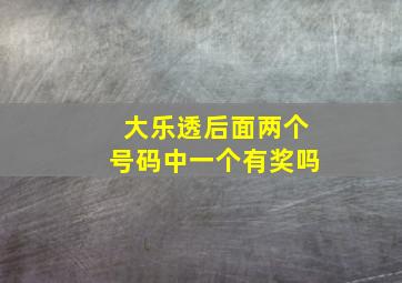 大乐透后面两个号码中一个有奖吗