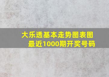 大乐透基本走势图表图最近1000期开奖号码