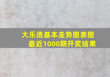 大乐透基本走势图表图最近1000期开奖结果