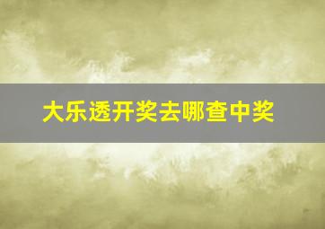 大乐透开奖去哪查中奖