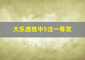 大乐透独中5注一等奖