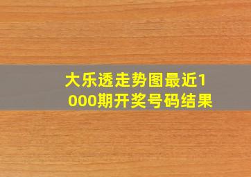 大乐透走势图最近1000期开奖号码结果