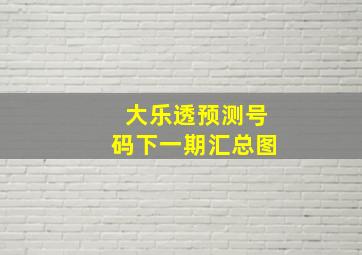 大乐透预测号码下一期汇总图