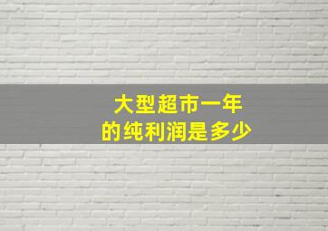 大型超市一年的纯利润是多少