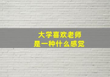 大学喜欢老师是一种什么感觉