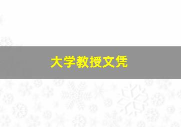 大学教授文凭