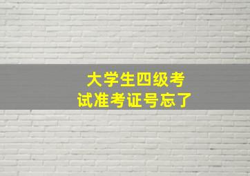 大学生四级考试准考证号忘了