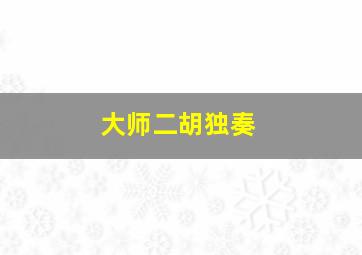 大师二胡独奏