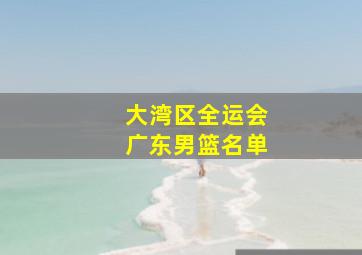 大湾区全运会广东男篮名单