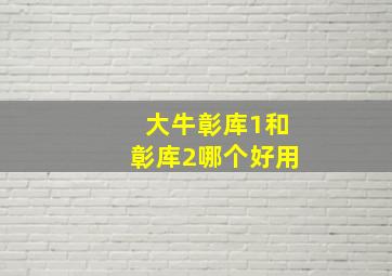 大牛彰库1和彰库2哪个好用