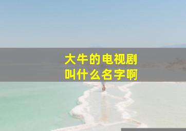 大牛的电视剧叫什么名字啊