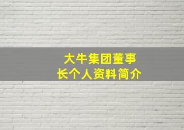 大牛集团董事长个人资料简介