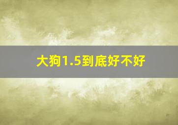 大狗1.5到底好不好