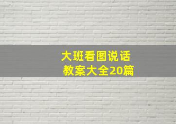 大班看图说话教案大全20篇