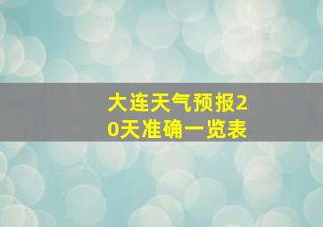 大连天气预报20天准确一览表