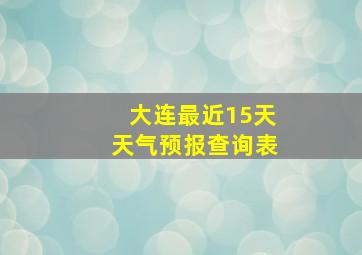 大连最近15天天气预报查询表