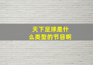 天下足球是什么类型的节目啊