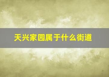 天兴家园属于什么街道