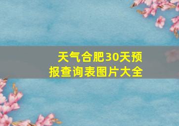 天气合肥30天预报查询表图片大全