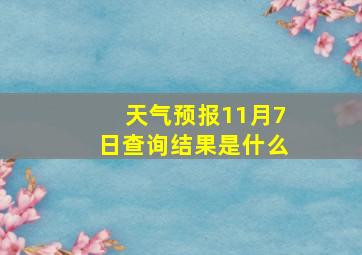 天气预报11月7日查询结果是什么